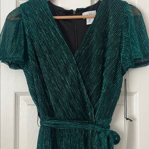 Elegant hunter Green Wrap Dress